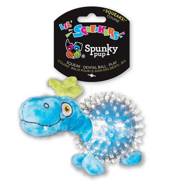 1ea Spunky Pup Dino In Clear Spiky Ball - Health/First Aid